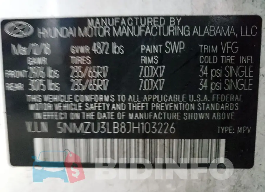 5NMZU3LB8JH103226 Photo# 13