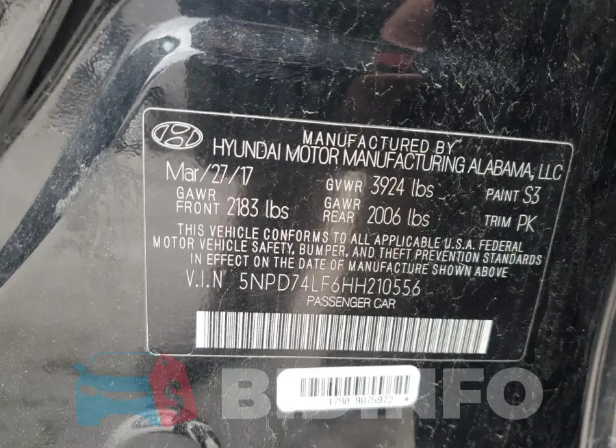 5NPD74LF6HH210556 Photo# 12