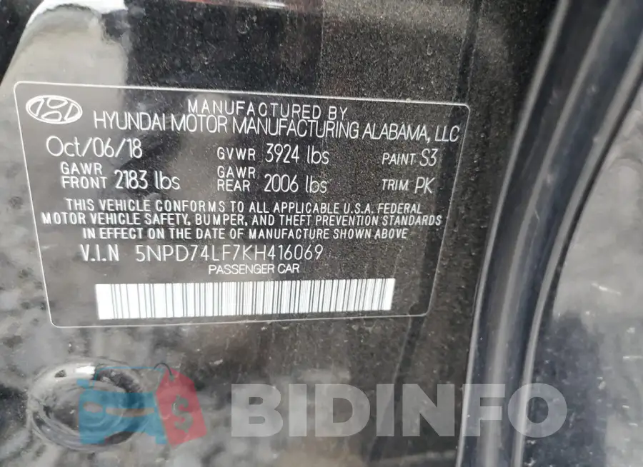 5NPD74LF7KH416069 Photo# 13