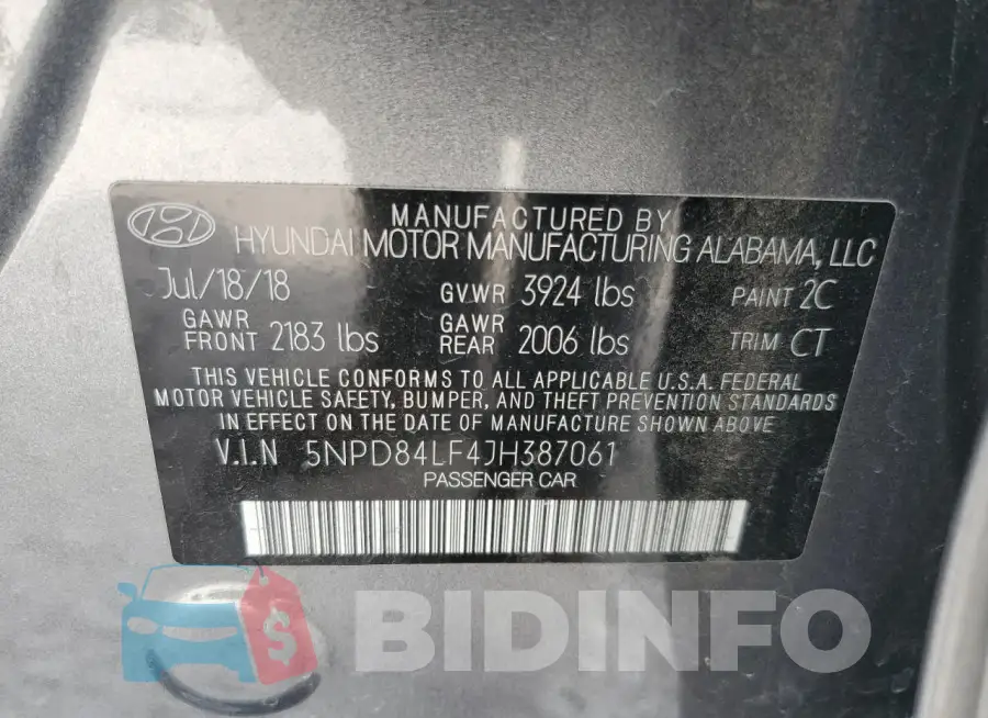 5NPD84LF4JH387061 Photo# 13