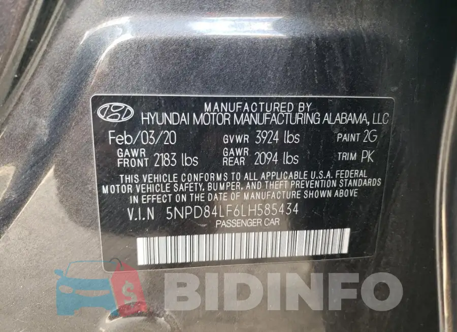 5NPD84LF6LH585434 Photo# 13