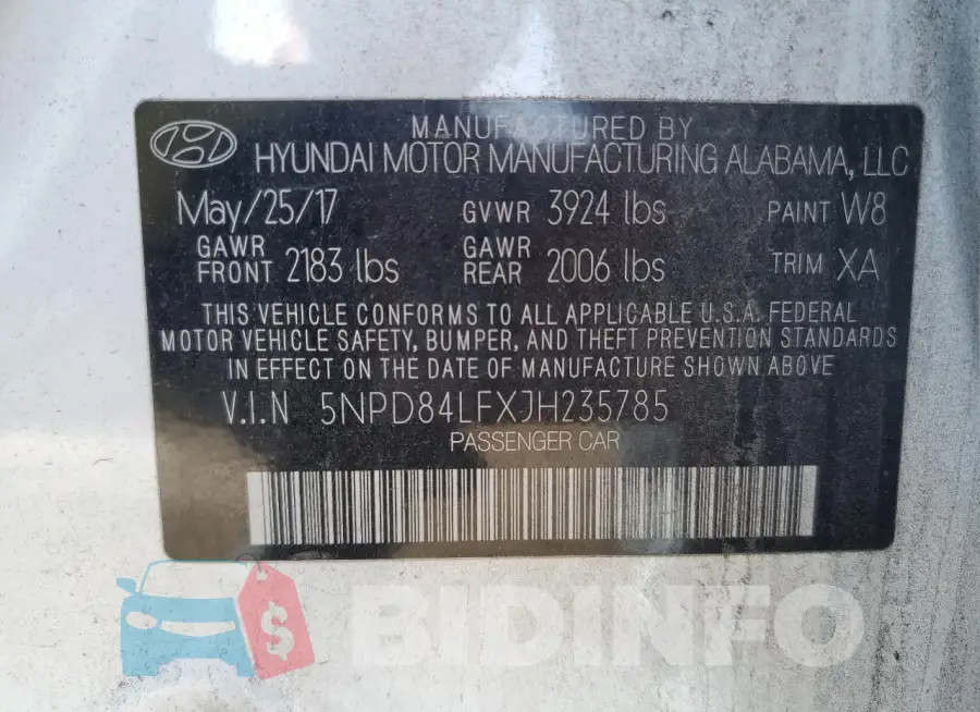 5NPD84LFXJH235785 Photo# 12
