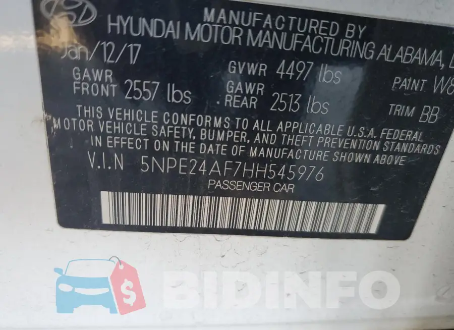 5NPE24AF7HH545976 Photo# 12