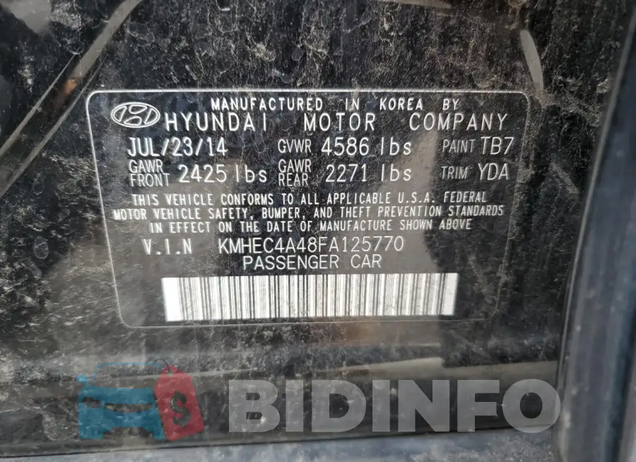 KMHEC4A48FA125770 Photo# 12
