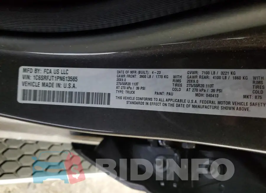 1C6SRFJT1PN613565 Photo# 13