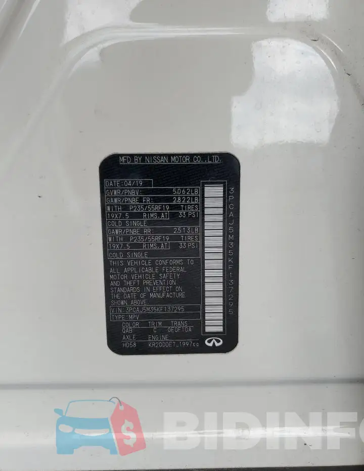 3PCAJ5M35KF137295 Photo# 12