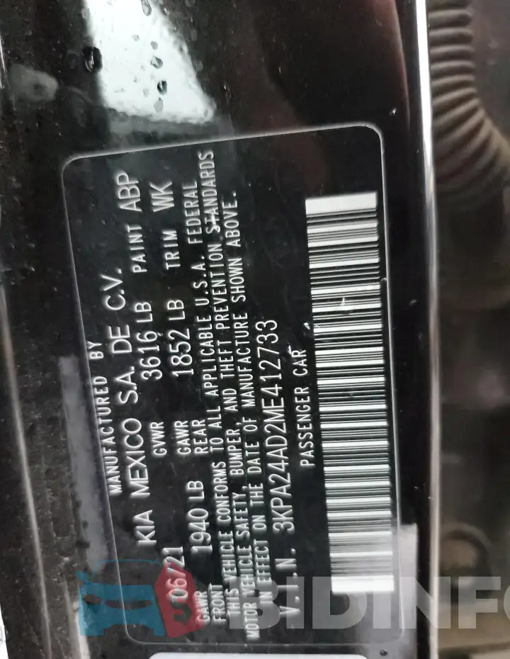3KPA24AD2ME412733 Photo# 12