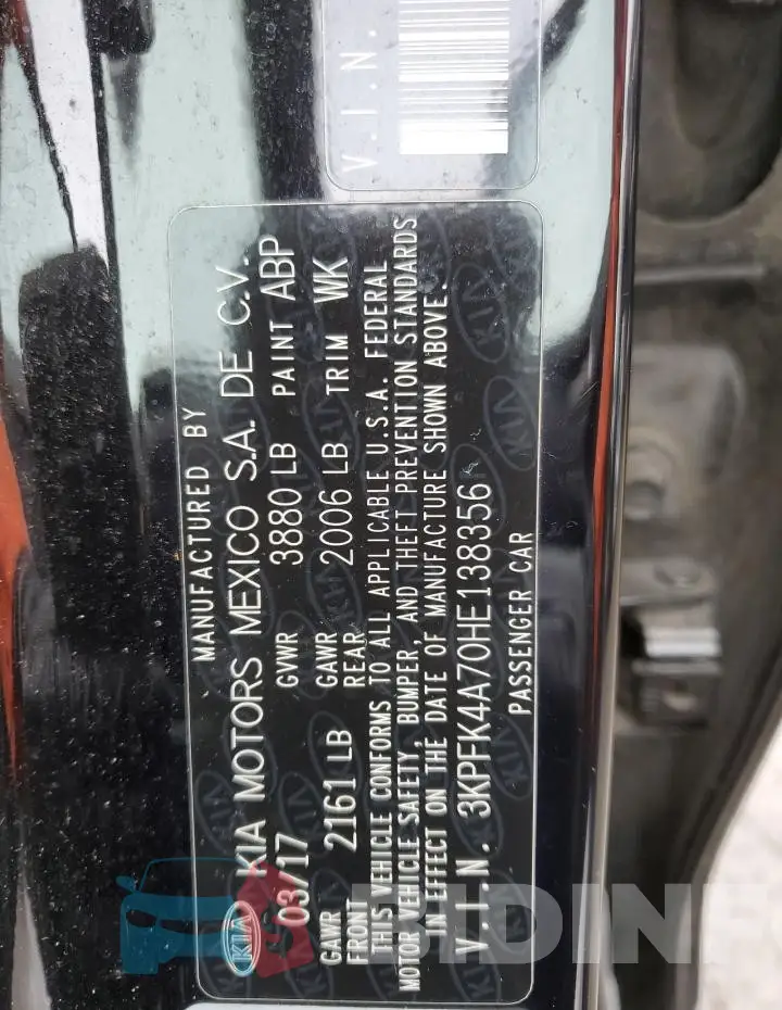 3KPFK4A70HE138356 Photo# 12