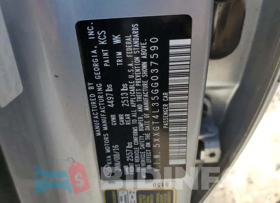5XXGT4L35GG037590 Photo# 12