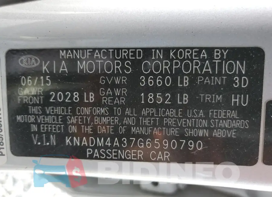 KNADM4A37G6590790 Photo# 12
