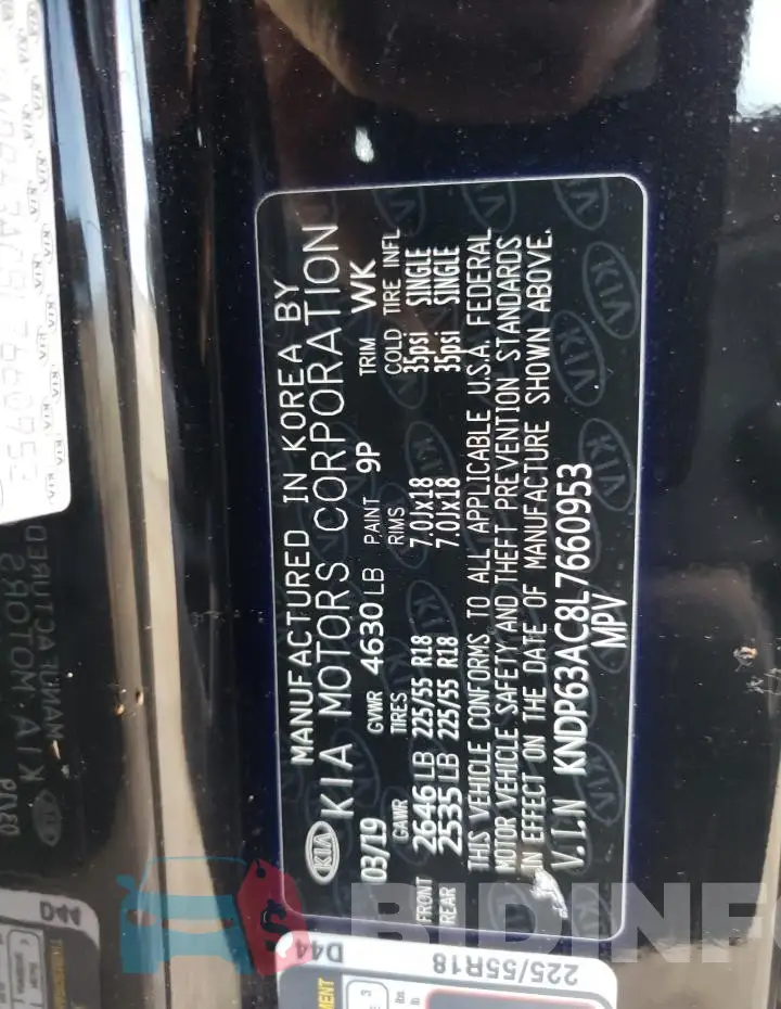 KNDP63AC8L7660953 Photo# 13