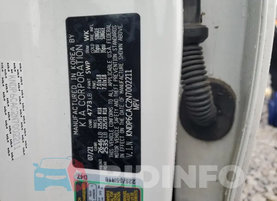 KNDP6CAC2N7002211 Photo# 12