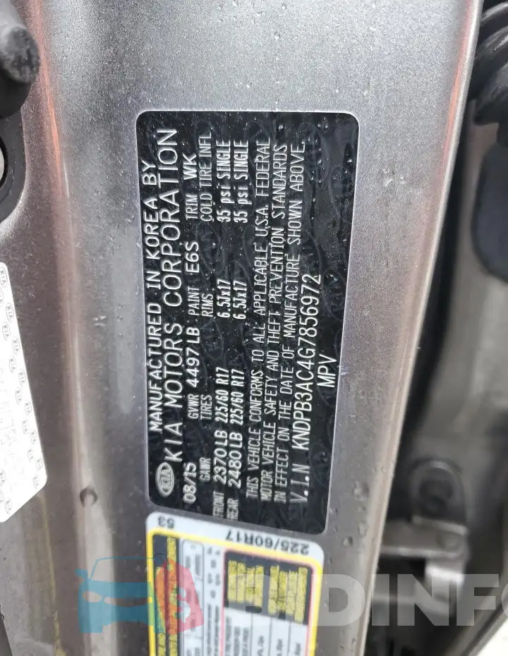KNDPB3AC4G7856972 Photo# 13