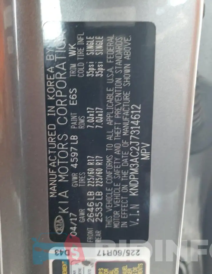 KNDPM3AC2J7314612 Photo# 13