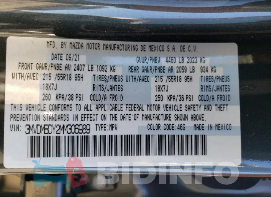 3MVDMBDY2MM306989 Photo# 13