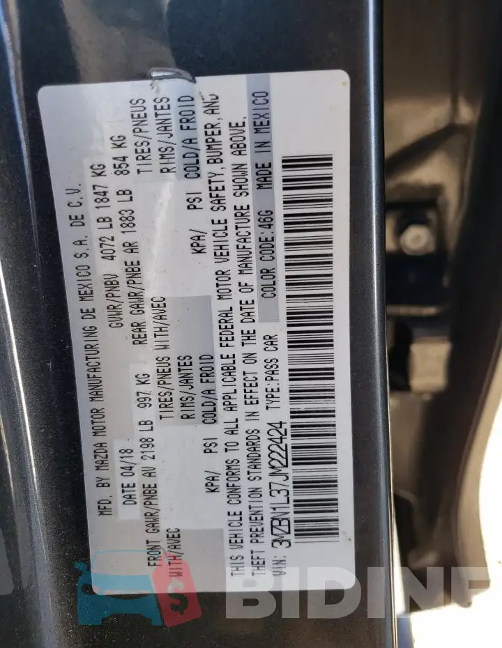 3MZBN1L37JM222424 Photo# 12