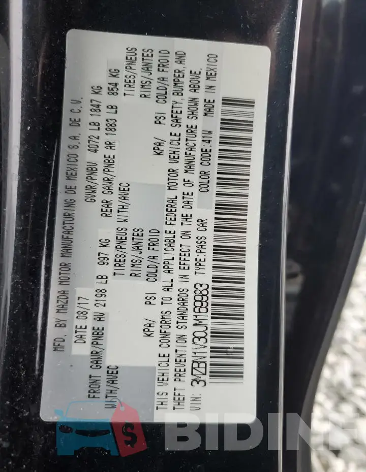 3MZBN1V30JM169983 Photo# 12