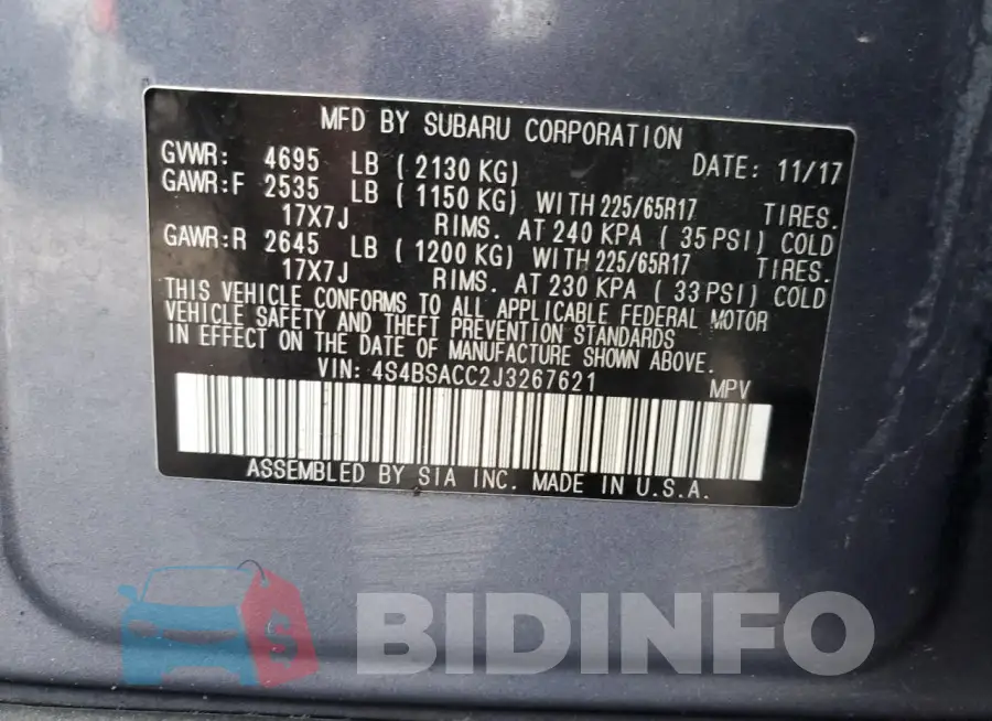 4S4BSACC2J3267621 Photo# 13