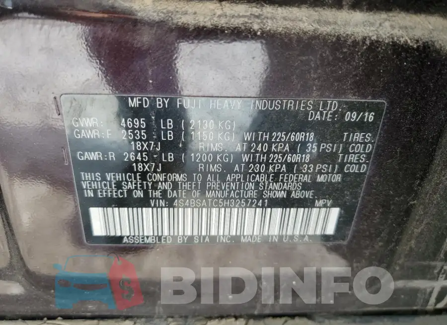 4S4BSATC5H3257241 Photo# 12
