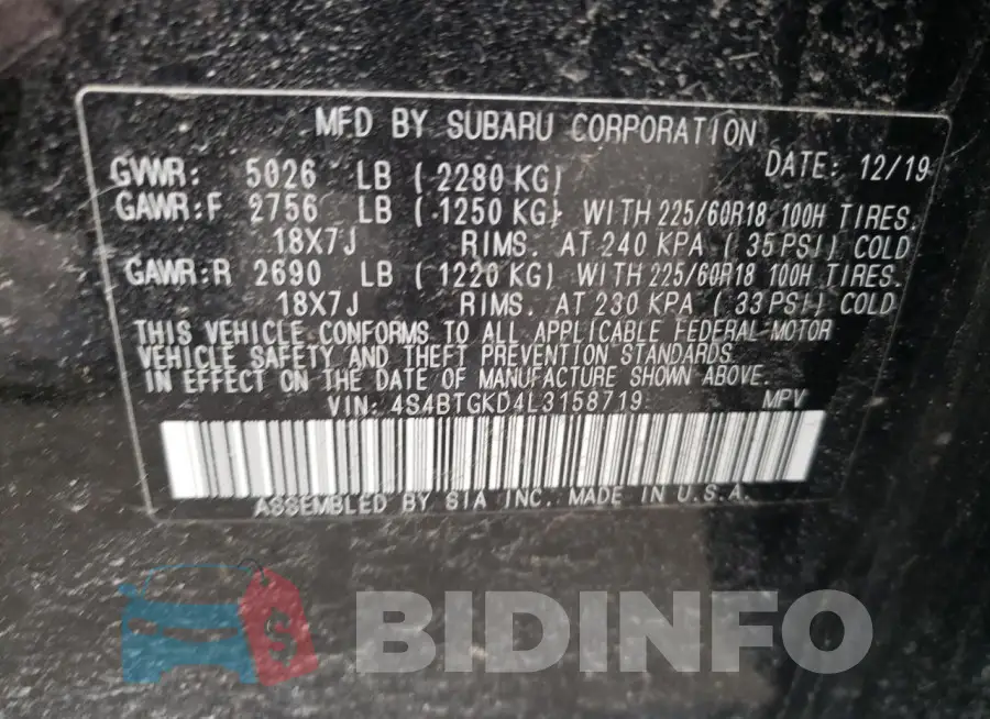 4S4BTGKD4L3158719 Photo# 14