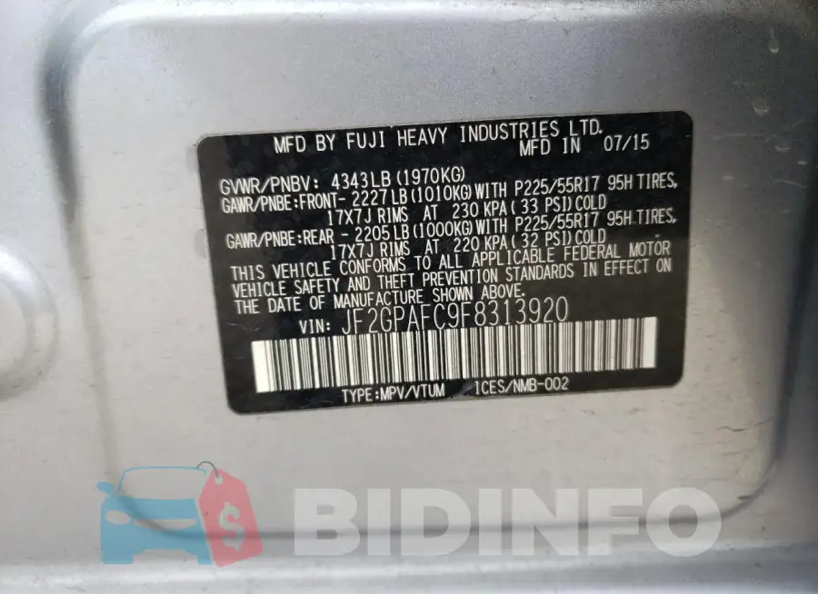 JF2GPAFC9F8313920 Photo# 13