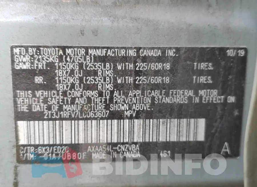 2T3J1RFV7LC063607 Photo# 13