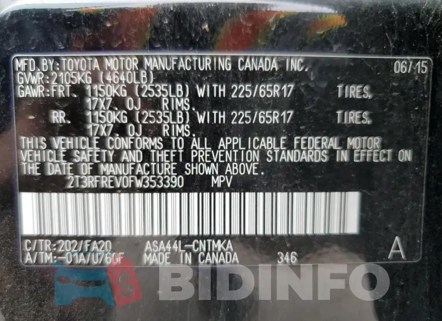 2T3RFREV0FW353390 Photo# 13