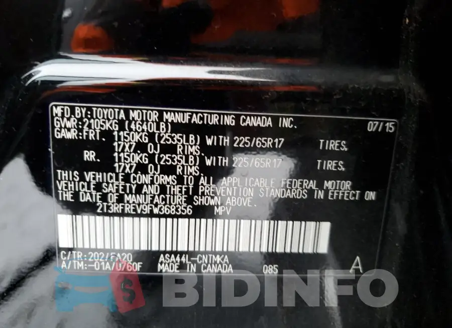 2T3RFREV9FW368356 Photo# 12