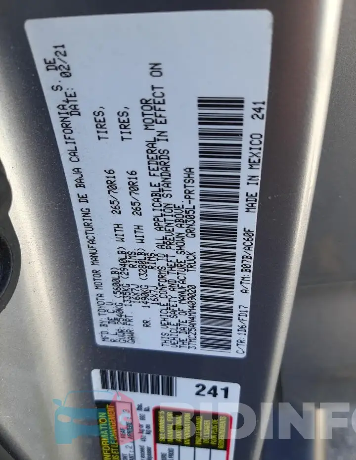 3TMCZ5AN4MM409020 Photo# 12