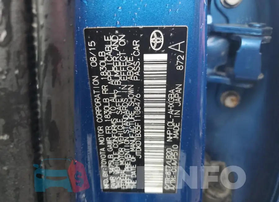 JTDKDTB35F1108476 Photo# 12