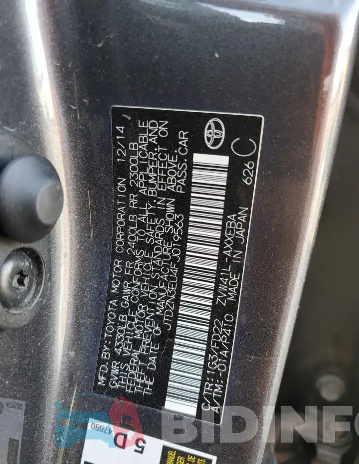 JTDZN3EU4FJ019563 Photo# 12