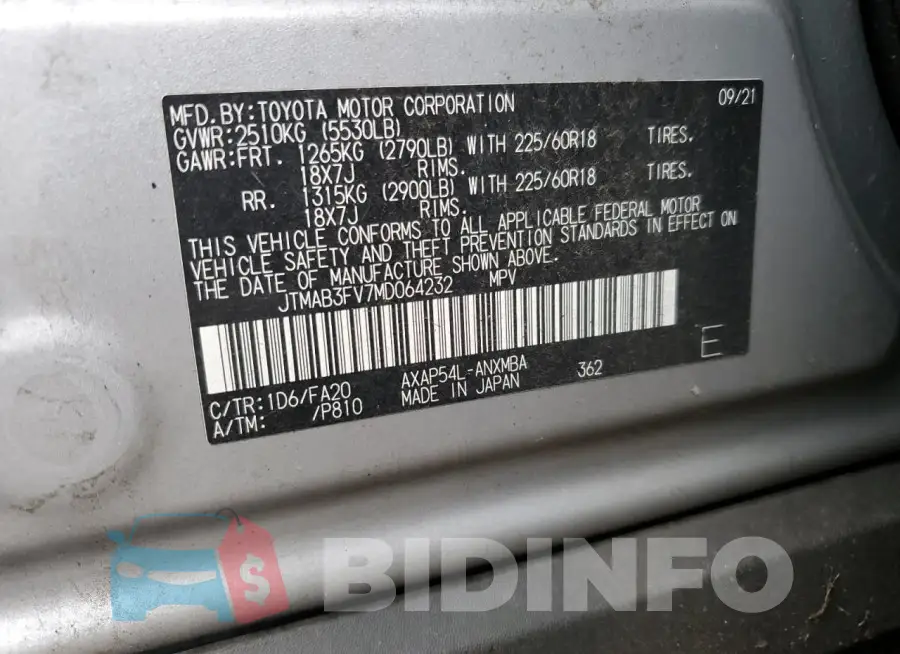 JTMAB3FV7MD064232 Photo# 13