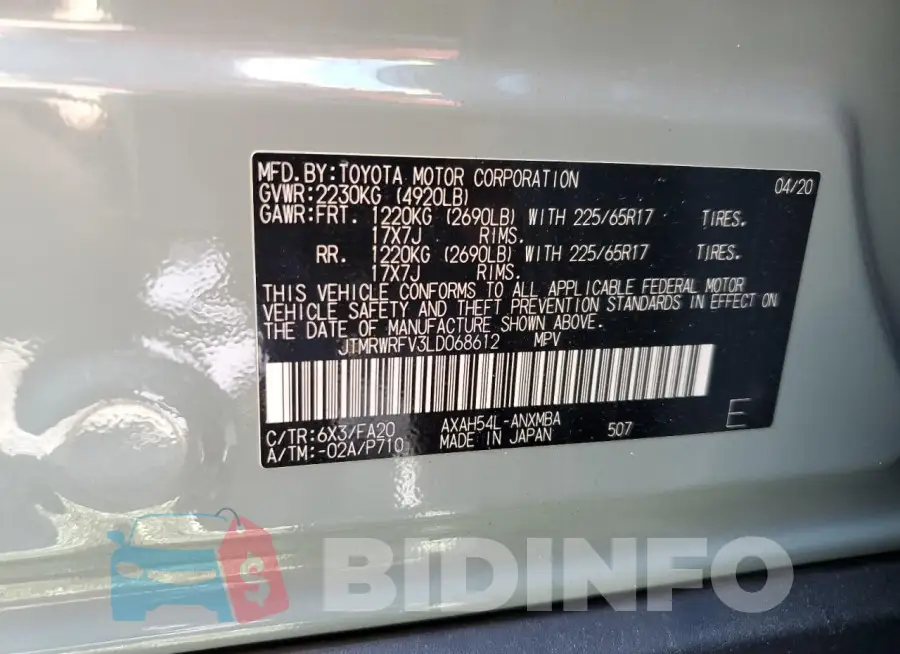 JTMRWRFV3LD068612 Photo# 13