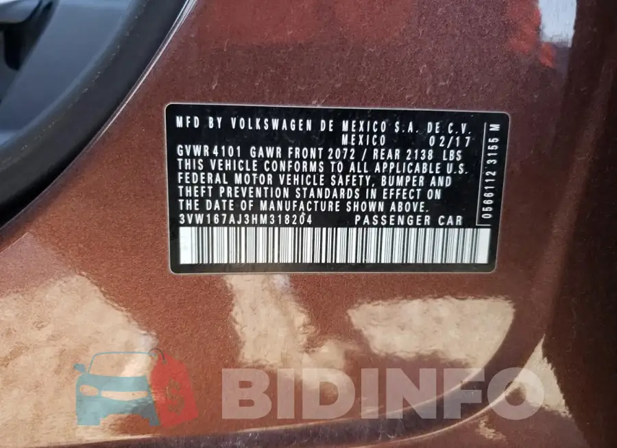 3VW167AJ3HM318204 Photo# 12