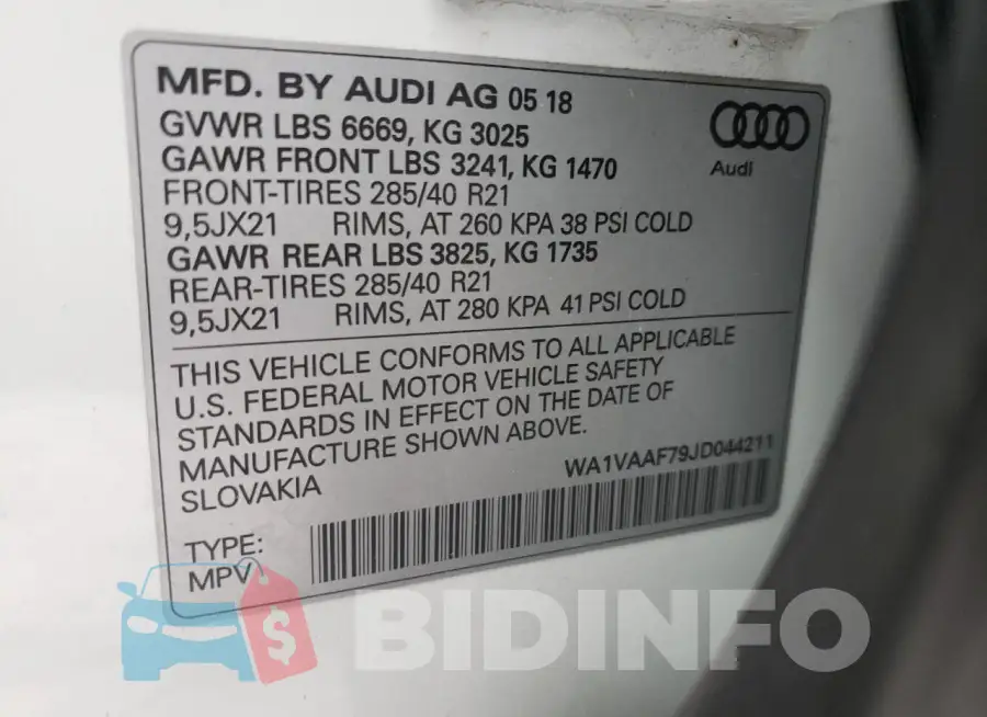 WA1VAAF79JD044211 Photo# 12