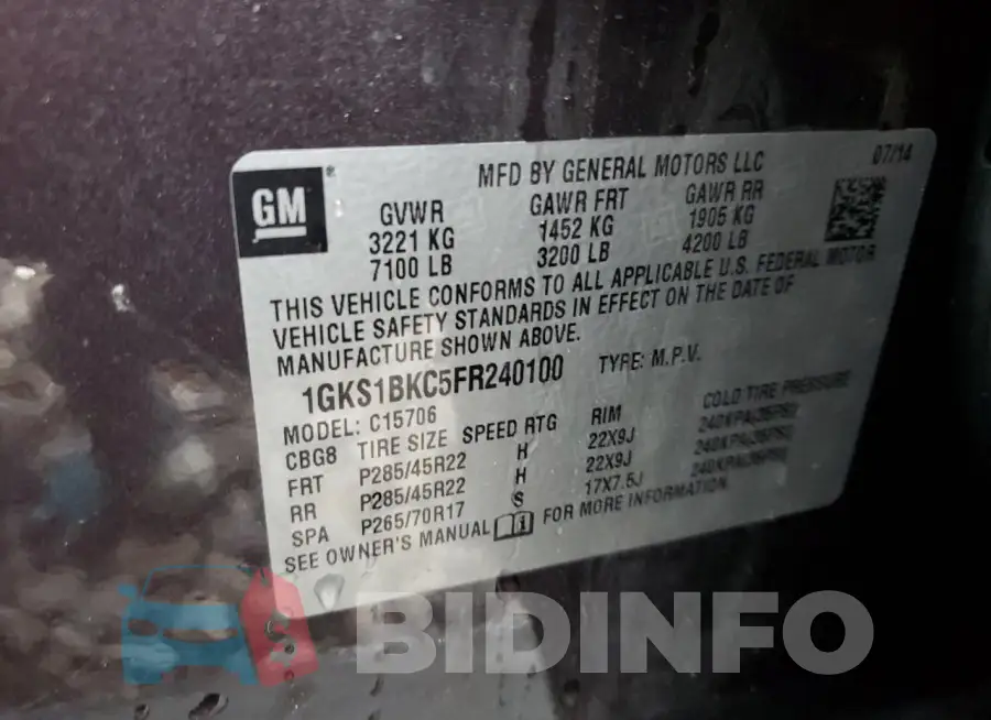1GKS1BKC5FR240100 Photo# 13