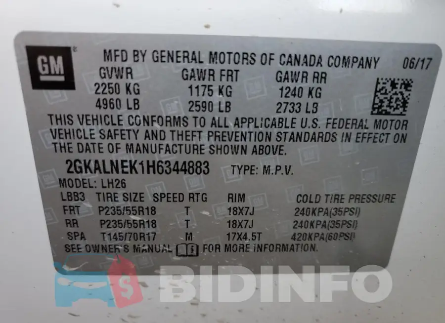 2GKALNEK1H6344883 Photo# 14