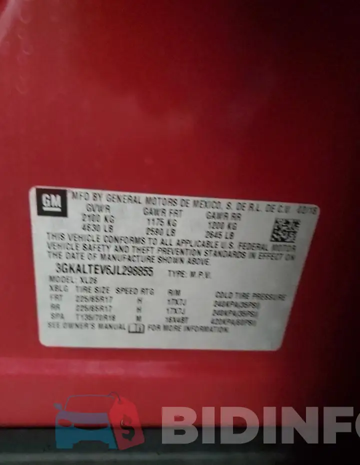 3GKALTEV6JL298855 Photo# 14