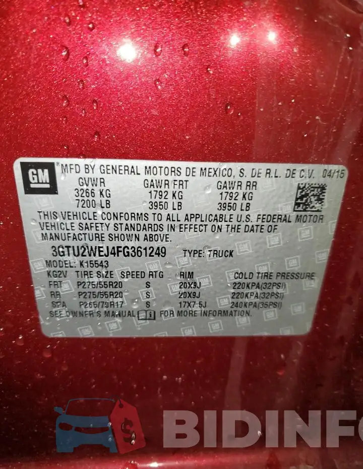 3GTU2WEJ4FG361249 Photo# 12