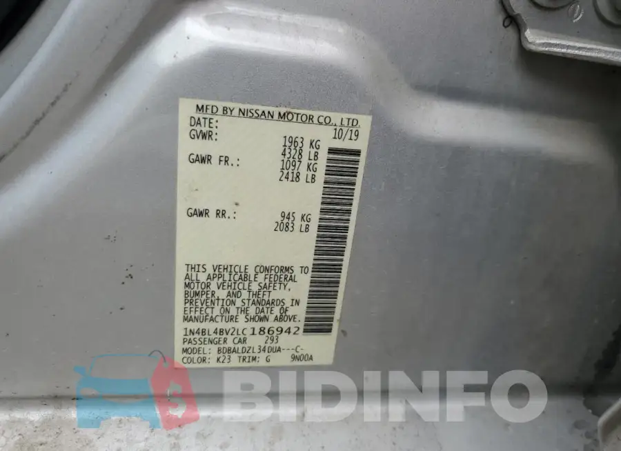 1N4BL4BV2LC186942 Photo# 12