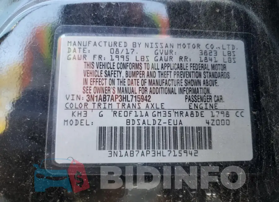 3N1AB7AP3HL715942 Photo# 13