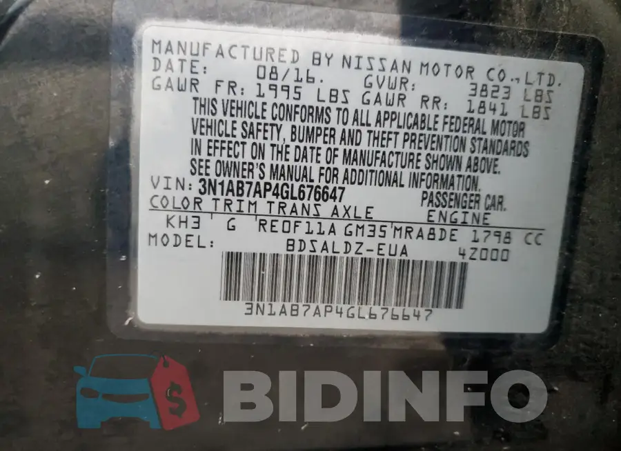 3N1AB7AP4GL676647 Photo# 12