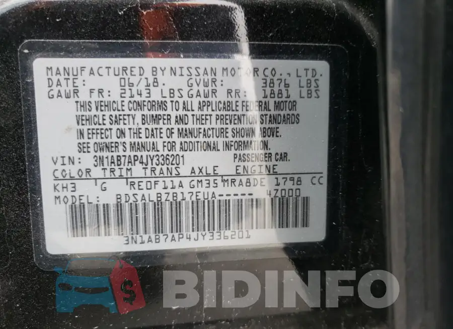 3N1AB7AP4JY336201 Photo# 12
