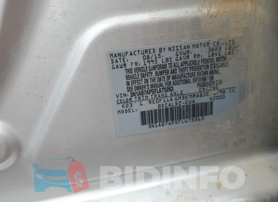 3N1AB7AP5FL675263 Photo# 12