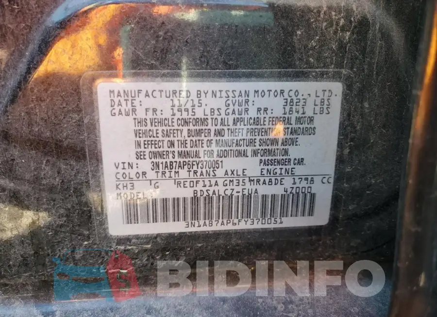 3N1AB7AP6FY370051 Photo# 12
