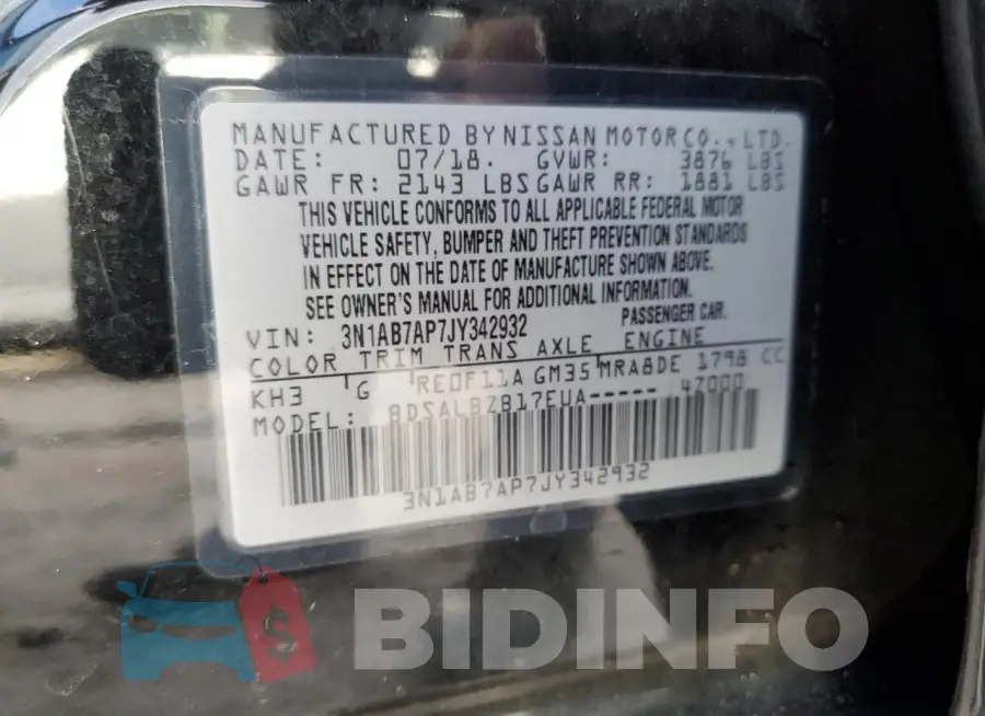 3N1AB7AP7JY342932 Photo# 12