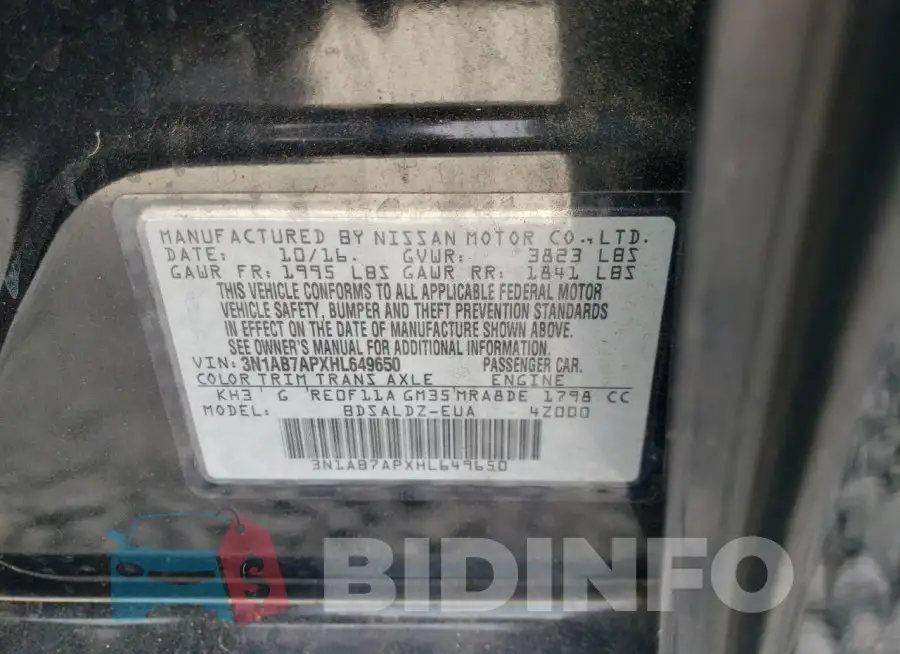 3N1AB7APXHL649650 Photo# 12