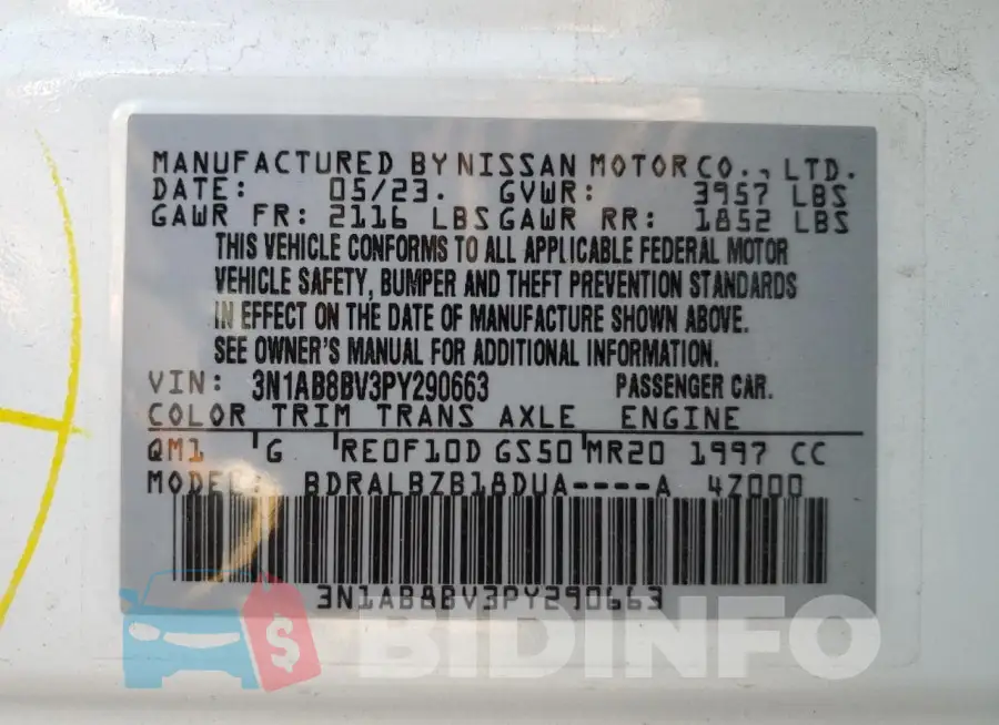3N1AB8BV3PY290663 Photo# 13