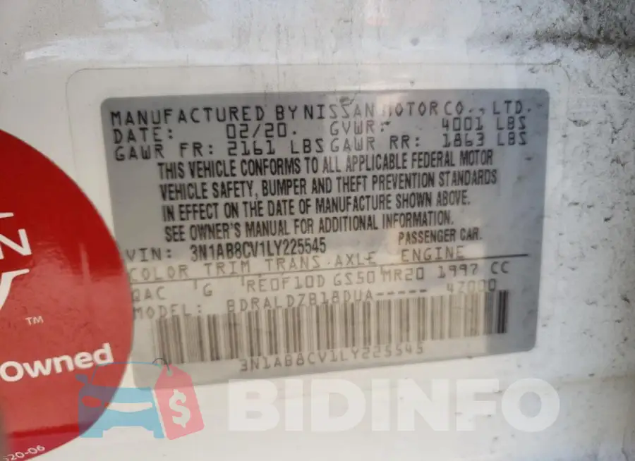 3N1AB8CV1LY225545 Photo# 13