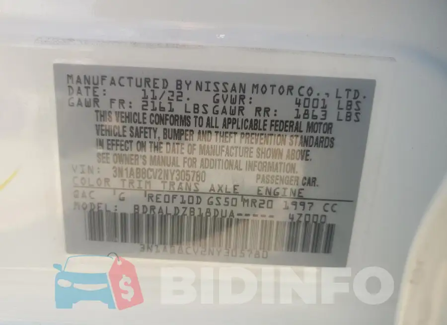 3N1AB8CV2NY305780 Photo# 12